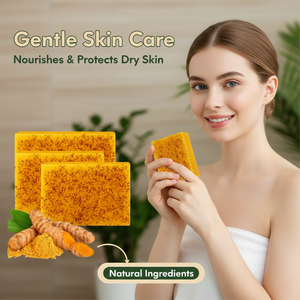 Jabón de Cúrcuma Artesanal <span class=keywords><strong>para</strong></span> Cicatrices de Acné, Exfoliante, Iluminador, Libre de Ftalatos, Antiacné, Antiséptico, Blanqueador, en Barra Sólida - Product Image 1