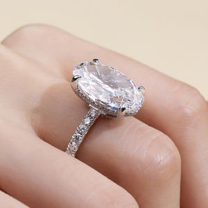 Anillo de Lujo para Mujer con Diamante Ovalado Sintético Cultivado en Laboratorio, Oro Sólido de 18K, Certificado IGI, Modelo MSR-2053 - Product Image 6