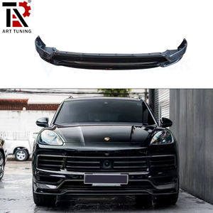 Для <span class=keywords><strong>Porsche</strong></span> <span class=keywords><strong>Cayenne</strong></span> T-стильная влажная передняя губа из углеродного волокна, идеально подходит 2018-2024 моделей, Простая прямая установка, защита Бампера - Product Image 1