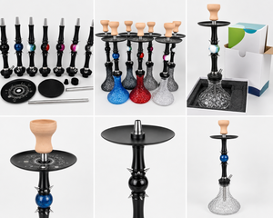 Cachimba esférica premium de aleación de aluminio, juego completo de un solo tubo, base de cachimba de vidrio multicolor, adecuada para bares y clubes. - Product Image 6