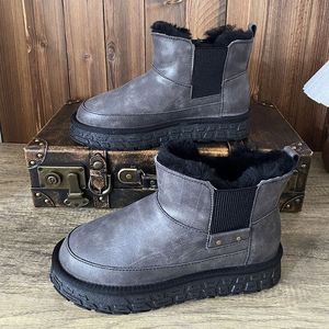 Botas de Invierno y Otoño Unisex de Media Pantorrilla de Alta Calidad, Botas de Trabajo Elegantes y Seguras con Cordones y Suela Gruesa - Product Image 1