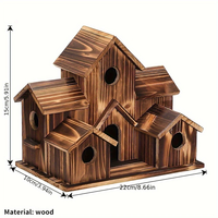 Nid d'oiseau moderne en bois-Nichoir de style villa perroquet extérieur avec design pastoral créatif Abri d'alimentation durable et facile à installer