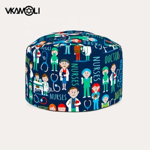 Gorros Quirúrgicos Estampados de Dibujos Animados para Hombres y Mujeres, Accesorios Médicos, Gorro de Enfermera, Gorro de Trabajo de Algodón - Product Image 3