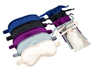 Masque de sommeil en satin soyeux personnalisé avec logo, bande élastique, masque pour les yeux en satin double face pour les voyages en avion