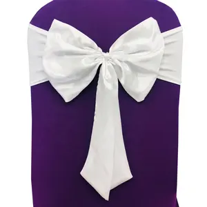 Stain Ribbon Chair Sashes Wedding Party Event Banquet Decor Chair Sashes Belt Knot Chair Covers Bow Bands Ties