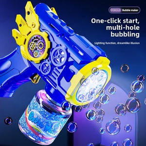 Jouet lanceur de bulles de dessin animé mignon, machine à bulles automatique à 12 trous avec lumières clignotantes et musique pour enfants - Product Image 4