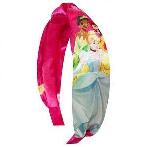 Diadema gruesa de satén con nudo de princesas de dibujos animados con licencia para niñas de 3 años, ajuste universal, esenciales para parques temáticos - Product Image 1