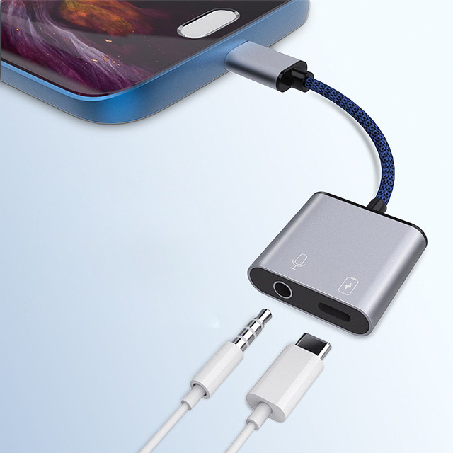 Charging and Music 2 in 1 Type c to 3.5mm Audio Adapter Earphone Jack and Cell Phone Charging Audio Adapter for Iphone15