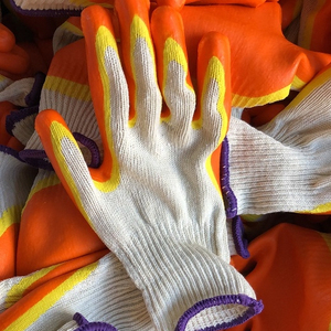 Gants de sécurité à vente chaude, deux couleurs orange, 85g, gants en latex enduits de caoutchouc, gants de travail en caoutchouc - Product Image 2