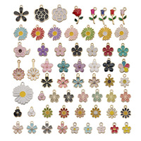 60 Breloques Fleur Émaillées en Alliage avec Perle pour la Fabrication de Bijoux DIY, Fournitures en Gros pour Bracelets et Boucles d'Oreilles