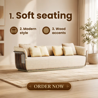 Muebles Italianos de Lujo, Juego de Sofás para Sala de Estar, Sofá de Tela, Sofá Moderno de 3 Plazas, Sofá de Lujo Personalizado
