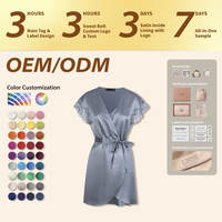 Set Piyama Sutra Wanita Mewah dengan Manset Berbulu 22MM Gaun Tidur Edisi Natal dengan Logo di Depan