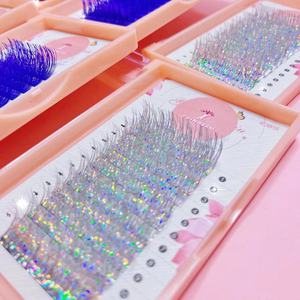 चमकदार रंगीन पलकें मेकअप टिनसेल व्यक्तिगत पलकें होलोग्राफिक टिनसेल पलकें - Product Image 4