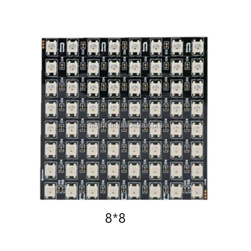8X8 16X16 8X32 Fleksibel Rgb Led Panel Tipis Penuh Warna Digital WS2812B SK6812 Secara Individual addressable Matrix Led Display Panel