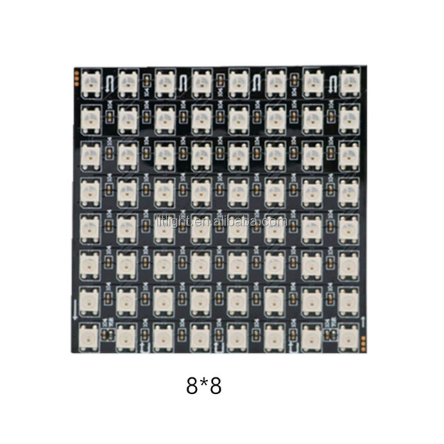 8x8 16x16 8x32 Flexible RGB LED Panel Thin Full Color Digital WS2812B SK6812 Individually Addressable LED Matrix Display Panel