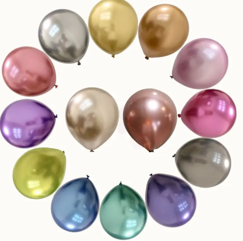 Globos de helio de látex para cumpleaños y boda, globos cromados de 12 pulgadas, champán, oro, rosa, dorado y plateado, de alta calidad, venta al por mayor