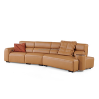 Mobilier de maison italien moderne en cuir épais pour villa d'appartement, meubles de maison en ligne droite, ensemble de canapés modernes à trois places