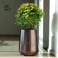 BLVE nouveau Design moderne hôtel décoration intérieure Pots de fleurs en métal couleur or boîtes à fleurs en acier inoxydable