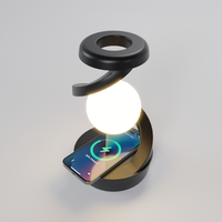 Lampe de chevet LED moderne à suspension rotative rechargeable USB-C, couleurs RGB, écologique, avec charge sans fil intelligente pour chambre