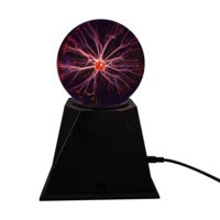 Boule de plasma en verre de 4 pouces avec interrupteur manuel, design moderne pour bar et usage domestique