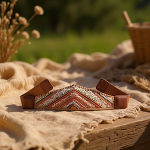 Angelina Deparis <b>Fabric</b> Belt 75x10.5cm <b>Beaded</b> Pattern Bohemian Fashion Accessory - Product Image 3