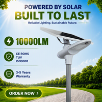 Lampadaire solaire semi-intégré MPPT 10000LM avec capteur de mouvement, IP65, en alliage d'aluminium, pour usage routier, montage sur poteau, garantie 3 ans