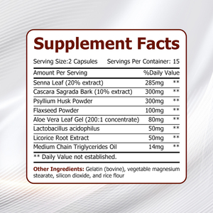 <b>Supplement</b> Manufacturer 7 Day Colon Cleanse Detox Capsules Support Digestive Health Balance Gut Flora Psyllium Husk Powder - Product Image 2