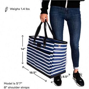 Bolsa de playa grande, plegable, reciclada, impermeable, con logotipo personalizado de fábrica BSCI, para viajes. - Product Image 3
