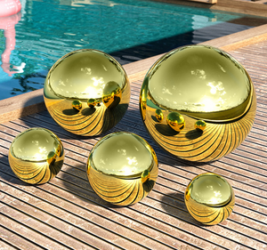 Sfere vuote in acciaio inossidabile altamente lucidate sfere Decorative in metallo sfera in acciaio cavo sfere in acciaio inossidabile dorato - Product Image 6