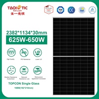 Panneaux solaires monocristallins TOPCon de type N, grande taille, haute efficacité, 16BB, 625-650W, pour usage industriel, de niveau 1 Taoistic.