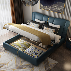 Maison de mariage de vachette véritable lit meubles meubles de chambre à coucher de luxe de style turc design - Product Image 2
