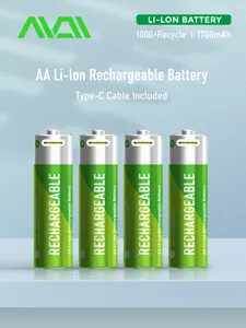 Batterie ricaricabili ecologiche e di sicurezza ad alta capacità 1.5v Aa reargargable con porta Usb