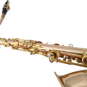 Instrumento <span class=keywords><strong>de</strong></span> <span class=keywords><strong>viento</strong></span> <span class=keywords><strong>de</strong></span> saxofón <span class=keywords><strong>de</strong></span> gama media-Latón en Si bemol con <span class=keywords><strong>dos</strong></span> cuernos para principiantes Estudiantes intermedios Bandas profesionales - Product Image 2