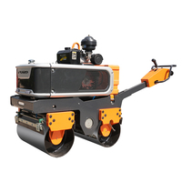 Rouleau compresseur vibrant à double tambour FURD de 800 kg, transmission hydraulique, vibration 70 Hz, moteur à essence 9,0 CV