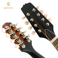 Mandoline KIRSTEN OEM personnalisée en gros, corps plein, table en épicéa mat, 28 pouces, style A, dos et éclisses en acajou massif, pour étudiant