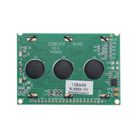 Modul Layar SMR12864-N, LCD 128*64 dengan Lampu Latar LED, Antarmuka Paralel 5V Layar Abu-abu Biru, Cocok untuk Perangkat Genggam