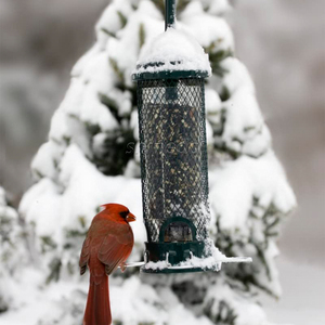 Huge Capacity Luxury Outdoor Hanging Bird Feeder <b>Garden</b> Metal Squirrel Proof Automatic Button Closure Food Tube - Product Image 4