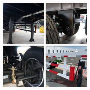 Semirremolque de Plataforma Plana de Acero de 4 Ejes y 16 Toneladas, Suspensión Mecánica, Cadenas Laterales Retráctiles, Puerta Trasera para Asegurar el Carga - Product Image 5