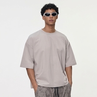 T-shirt ample et long pour homme, 240G, mi-long, vierge, à manches courtes, en coton écologique, pour le quotidien, style streetwear, personnalisable avec motif graphique