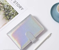 A6 Mini cuir PU reliure à 6 anneaux beaux autocollants et pages intérieures pour l'école et l'organisation de la collection Option budgétaire