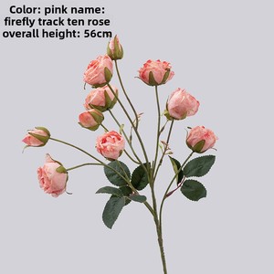 Mur de fleurs artificielles à dix têtes de roses, décoratif, avec piste de lucioles, pour la maison, idéal pour les remises de diplômes et le Nouvel An chinois - Product Image 6