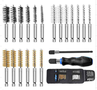 Brosse nettoyante pour tuyau de 1/4 pouce, brosse hexagonale, outil de nettoyage pour enlever la rouille, polissage, 20 pièces
