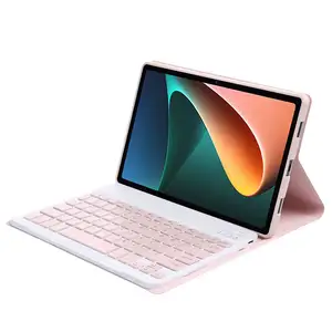 AN05 Xiaomi Tablet için 5 ve Tablet 5 Pro TPU kabuk koyun ince tahıl ultra-ince kablosuz bluetooth klavye standı ile