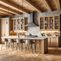 Armoires de cuisine contemporaines en bois massif, fabrication directe du Vermont, fourniture OEM ODM pour projets résidentiels