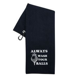 Serviette de golf pliable en 3 sections, super absorbante, gaufrée, avec broderie personnalisée et clip – Vente en gros - Product Image 5