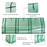 Serre tunnel modulaire en acier avec couverture en PE, 1 à 4 compartiments, portes zippées, pour jardin extérieur