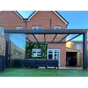 Système de Portes Coulissantes en Verre Sans Cadre à Plusieurs Rails en Aluminium, Taille Personnalisée pour Villa, Cour, Patio, Véranda, Terrasse en Verre - Product Image 3