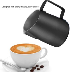 <span class=keywords><strong>Pichet</strong></span> à <span class=keywords><strong>lait</strong></span> en acier inoxydable pour barista, avec bec verseur arabe, pour faire des latte art, en noir - Product Image 3
