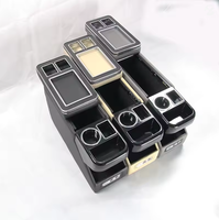 Boîte de rangement multifonctionnelle en cuir pour accoudoir arrière de voiture avec porte-gobelet, rangement central polyvalent, accessoire pour siège arrière