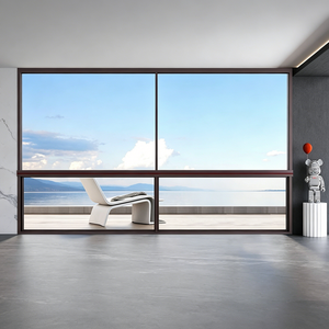 Fenster mit Schmaler Sichtlinie Aluminium-Glas Satin-Chrom Schiebe-Modernes Minimalistisches Ästhetisches Fenster - Product Image 5